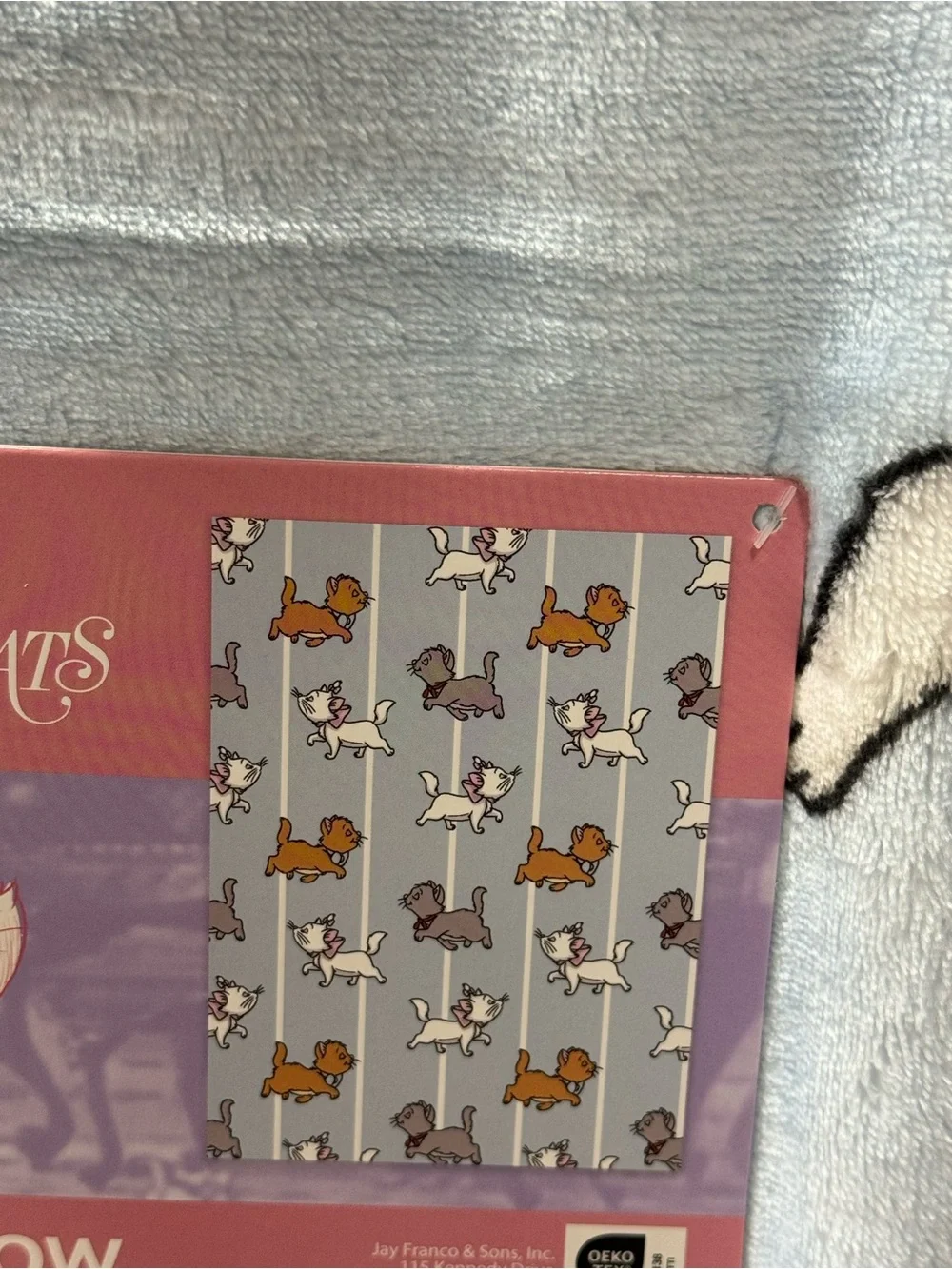 Disney Light Blue Aristocats Plush Throw Blanket, Stripes, New,  Marie